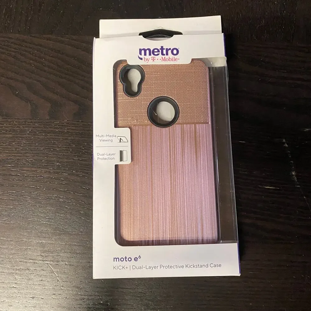 Metro Moto E6 Kick+ Dual-Layer Protective Kickstand Case
